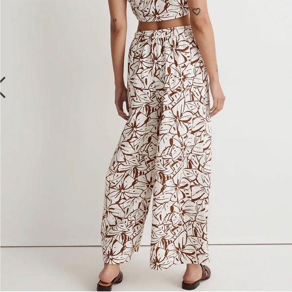 NWT double-gauze drawstring wide-leg pants in abstract flora Madewell - Picture 2 of 5